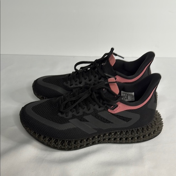 adidas Women's Black and Pink Running Shoes - Picture 3 of 7